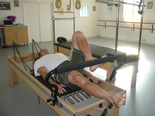 Jon doing Pilates at the Weymouth Pilates Centre